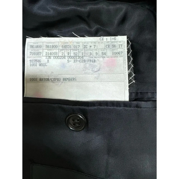 Ermenegildo Zenga 100% Wool Suit Jacket Size 44 Regular Navy Office Business - Picture 8 of 8